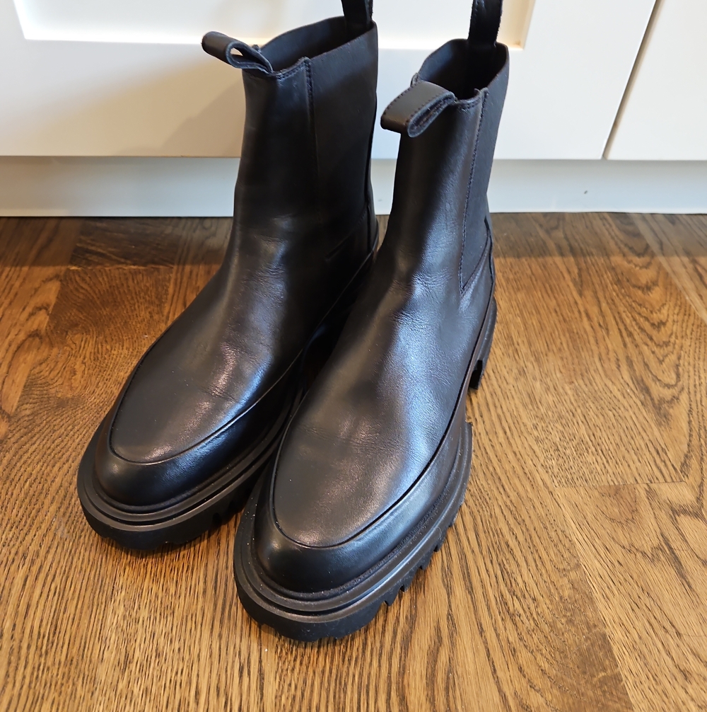 ALL Saints black  Celeste Chelsea Boots Chunky Ladies WOMEN Size 38.5 NEW